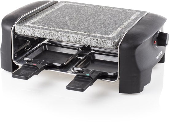 Princess Gourmetstel 162810 - Raclette Steengrill Party – 4 personen – 21 x 21 cm - Regelbare thermostaat - 600W - PFAS Vrij