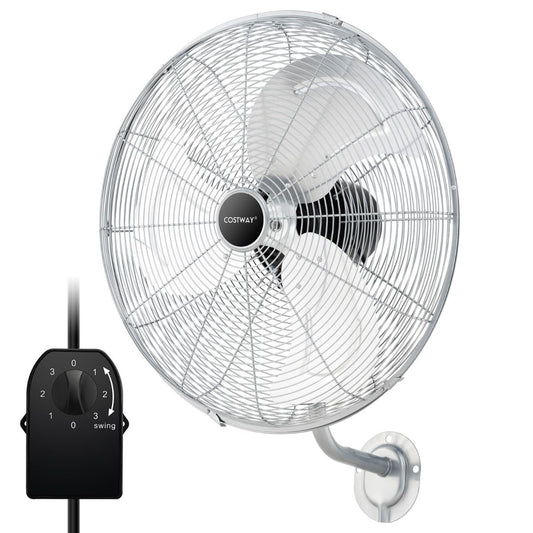 Coast Industriële Wandventilator Ø 56 cm – Zilver – 3 Snelheden, 85° Oscillatie, 30° Kantelbaar