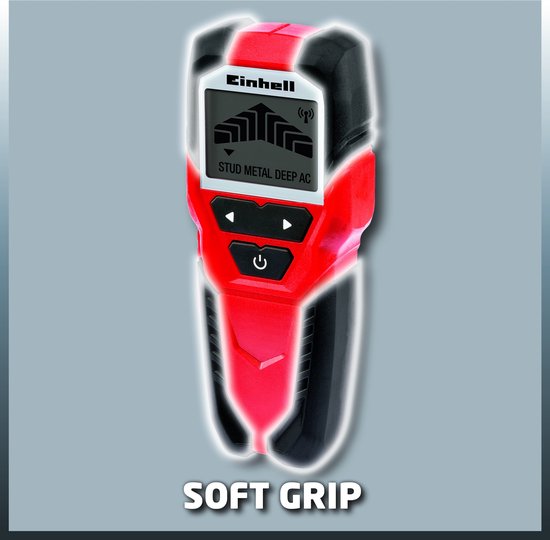 Einhell Digitale Leidingzoeker TC-MD 50 - Detectiediepte hout: 19 mm - metaal: 19 mm - ijzer: 50 mm - koper: 38 mm - geleiders: 50 mm