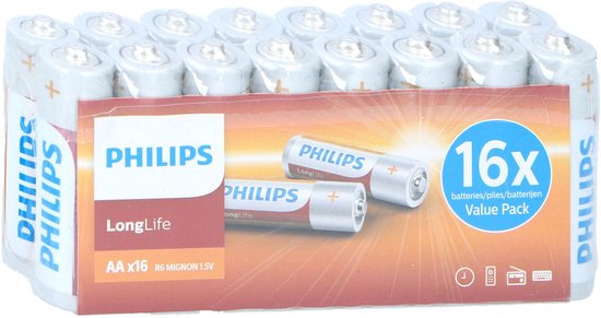 Philips Longlife Batterijen - AA - 16 stuks