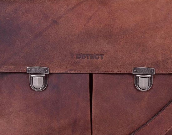 DSTRCT Wall Street A4 Laptoptas - 15,4 inch - Bruin