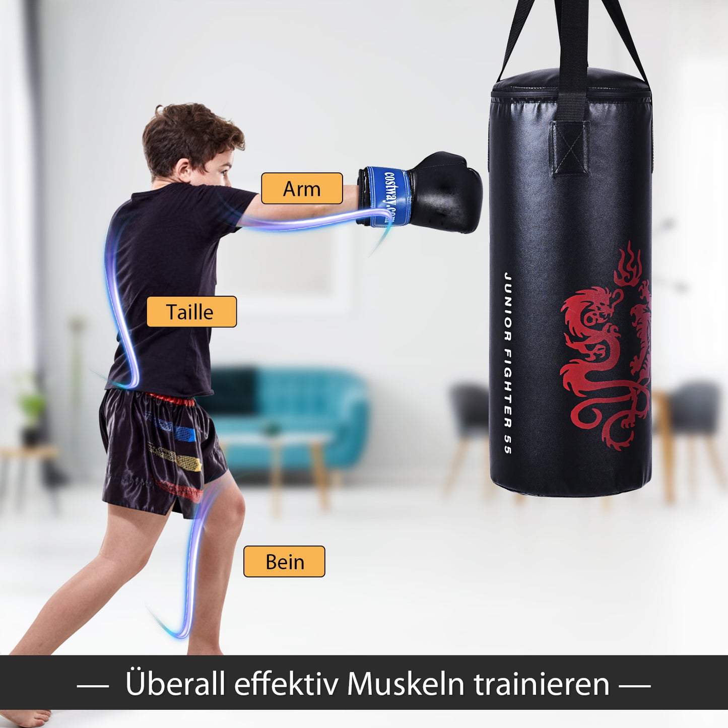 Coast 10kg Bokszak Met Bokshandschoenen Voor Kinderen