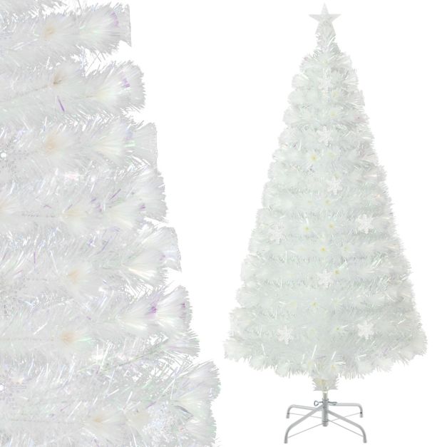 Costway Kunstkerstboom 150 cm met 8 Verlichtingsstanden Warmwitte LED en Dennenappels – CM25342DE