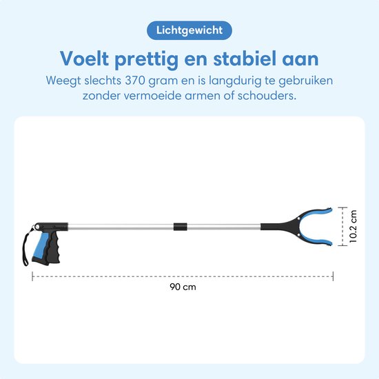 Safe Age® Grijper voor ouderen – Afvalgrijper - Extra Lang 90 cm – Opvouwbaar – met 360° Draaibare Kop & Magneet
