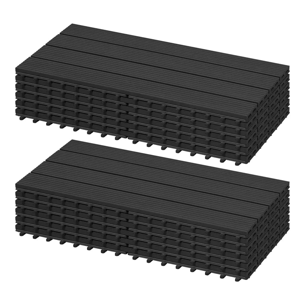 EUGAD WPC Terrastegels 30 x 60 cm - 12 Stuks - 2 m² - Kliksysteem - Diverse Kleuren