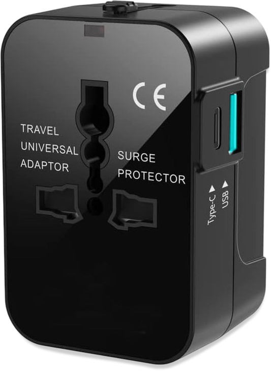 Universele wereldstekker 150+ Landen - Internationale - Verloop - Reis stekker - Adapter - Voor Amerika, Zuid Amerika, Engeland (UK), Azië, Europa, Afrika, Italië, Thailand, Curacao - 2x USB-C en 2x USB-A - Type G, Lichtgewicht - Skoov