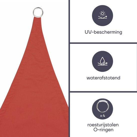 Perel Schaduwdoek, waterafstotend, 2 x 3 m, 160 g/m², polyester, rechthoek, terracotta