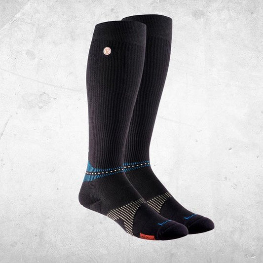 NeuroSocks Knee High zwart S (35-38) - Sokken - welzijn - Tijdens het werk, het sporten en de vrije tijd - Neuro Tech Patroon "VOXX HPT Pattern"