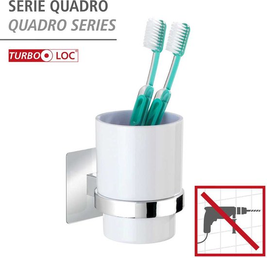 Turbo-Loc® Tandenborstelbeker Quadro Bevestigen zonder boren