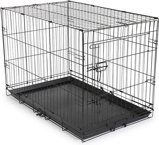 Hondenbench - XL - 91 x 56 x 63 cm - Opvouwbaar - Metaal, Plastic - Zwart - VI Online Products