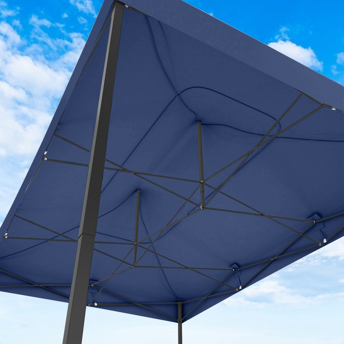 LifeGoods Partytent - Paviljoen - EasyUp - Opvouwbaar - Waterdicht - Met Draagtas met wieltjes - 440 x 297 cm - Donkerblauw