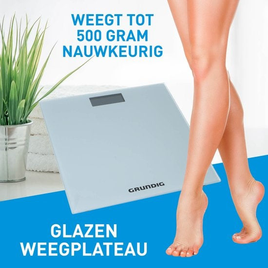 Grundig Weegschaal - Digitale Personenweegschaal - Van 2 kg tot 180 Kg - Grijs