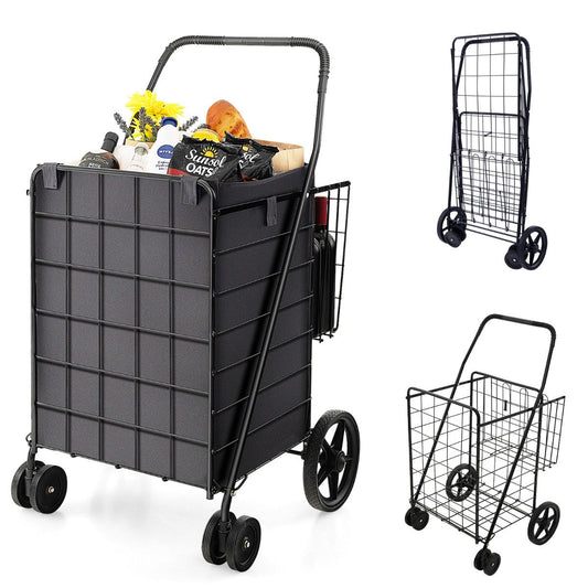 Coast Boodschappentrolley - Opvouwbaar - 120L - Max. 40 kg - Metaal - Zwart