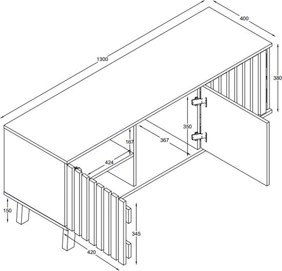 VDD Home - TV meubel - TV kast - Zwevend TV meubel - Hout - 130 x 53 x 40 cm - Staand of hangend