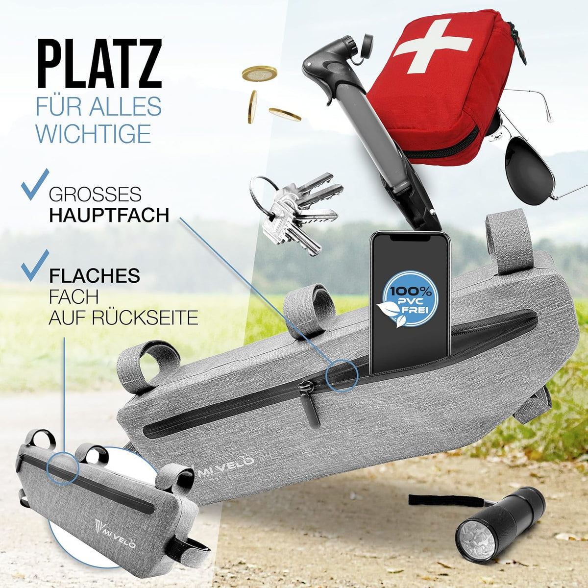 Waterdichte Fietstas 3L – Onder Zadel / Frame Tas – Compact & Stevig – MIVELO