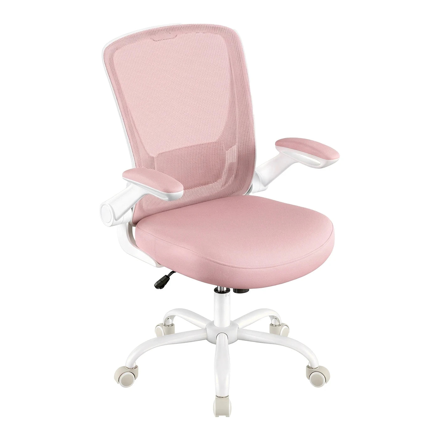 Joyfurnos Ergonomische Bureaustoel Roze - Verstelbare Lendensteun en Opklapbare Armleuningen - 60 x 64 x 103-110 cm