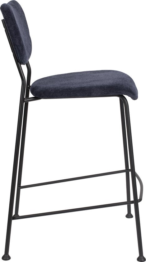 Zuiver Benson Barkrukken rugleuning 64,5 cm Donkerblauw - Set van 2