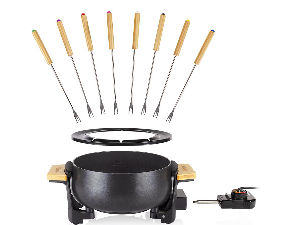 Princess Bamboe Fondueset Zwart - 1,5 Liter - 8 Personen - 1000W