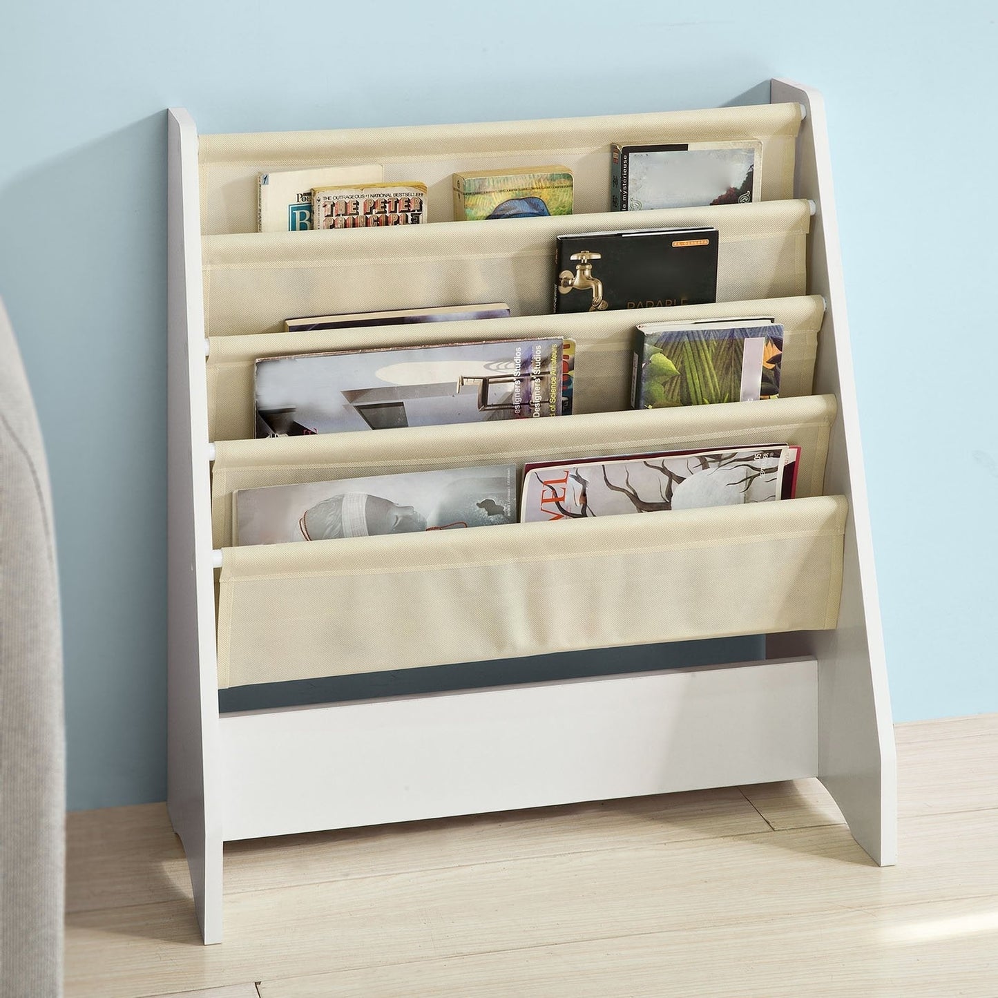 SoBuy Boekenrek voor Kinderen - 4 Vakken - 62x71x29 cm