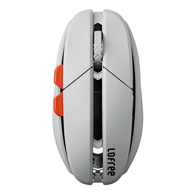 Lofree Hypace Bluetooth Mouse – Magnesium Alloy Frame + PC Shell, Tri-Mode Connection (Bluetooth / 2.4G / Wired), PAW3950 Laser Sensor, Light Gray, OE923