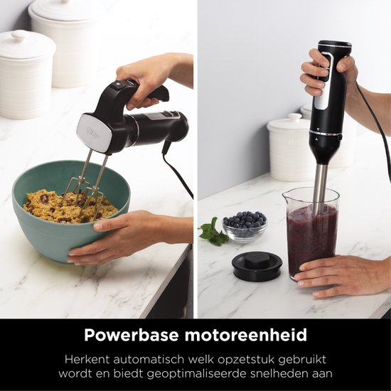 Ninja 3-in-1 Multifunctionele Mixer Set - Staafmixer - Handmixer - Hakmolen - 850 Watt - 700 ml - RVS - CI100EU