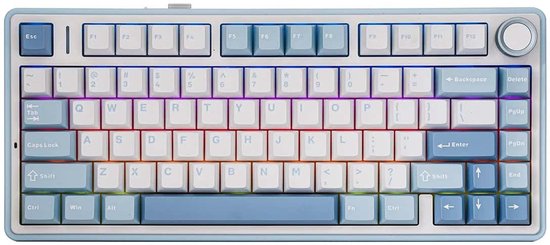 EPOMAKER F75 Sea Salt Blue LEOBOG Greywood V3 Switch RGB Draadloos Hotswap Mechanisch Gaming Toetsenbord