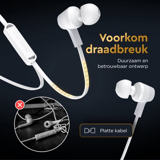 Golden Sound Bedrade oordopjes - Siliconen tips - 3.5mm jack aansluiting - Oortjes met Draad en Microfoon