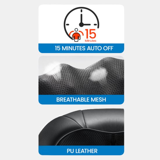 RENPHO U-Neck Go Shiatsu Nek & Schouder Massager - Verwarmingsfunctie - Geschikt voor verschillende lichaamsdelen - Zwart