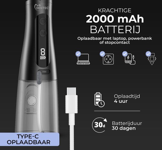 Waterflosser Dentect - Neusdouche - Monddouche - Tongreiniger - 9 standen - Tandplak verwijderaar - Extra Opzetstukken - Beugel schoonmaken - Tandsteenverwijderaar