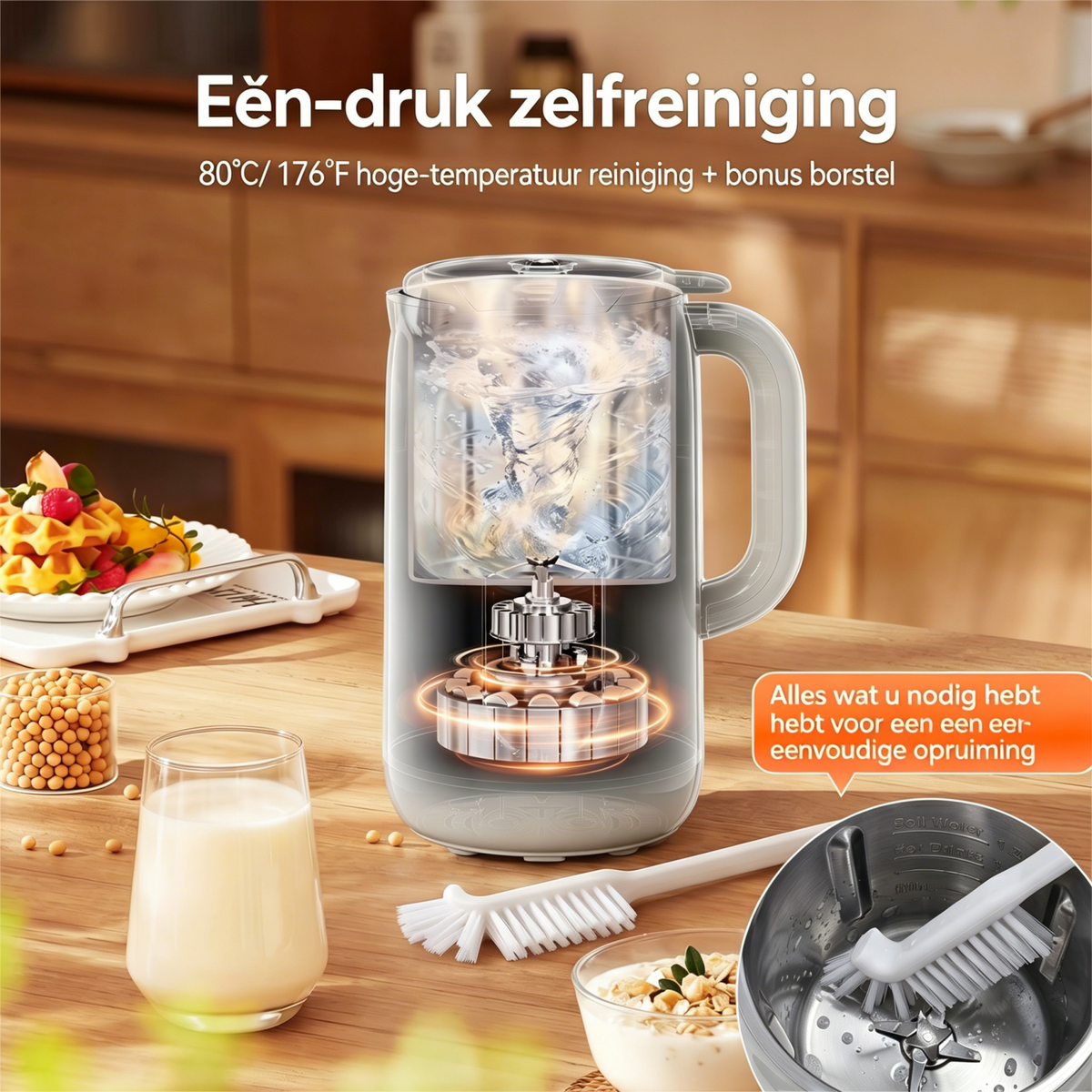 IAGREEA 10-in-1 notenmelkmaker met roestvrijstalen deksel - BPA-vrij materiaal perfect voor zelfgemaakte amandelmelk