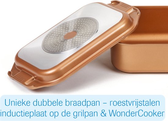 Livington Copperline WonderCooker - 14-in-1 keukenset - braadpan, grillpan, slowcooker en meer - Kookset voor alle soorten fornuizen, inclusief inductie