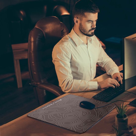 ATTACK SHARK CM05 Tempered Glass Gaming Mouse Pad - Glazen Muismat - Ultra-Smooth Surface - 9H Tempered Glass - 45*40CM - eSport Gaming Mousepad - Black Contour Line