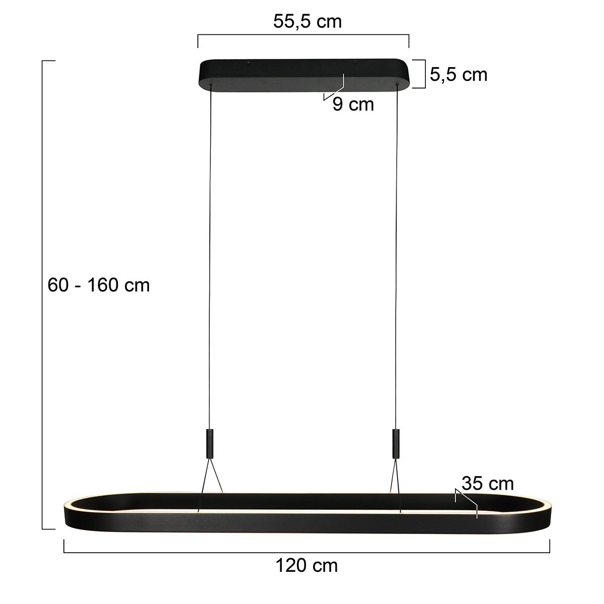 Steinhauer Exclusive - hanglamp - Mykty - zwart - metaal - design lamp - LED - 4205ZW