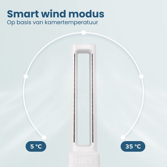 Auronic Torenventilator - Bladeless Model 2 in 1 - Luchtreiniger met HEPA-filter - Ventilator - 10 Standen - Afstandsbediening - 105 cm - Wit