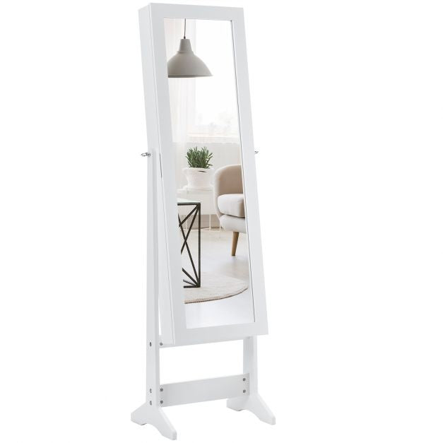 Coast 2-in-1 Sieradenkast Met Spiegel - Kantelbaar - 35 x 30 x 144 cm - Wit