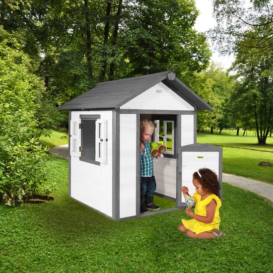 AXI Beach Lodge Speelhuis in Grijs/Wit - Speelhuisje voor de tuin / buiten - FSC hout - Tuinhuisje voor kinderen