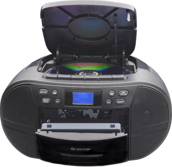 Denver TDC-280 - Boombox - DAB - FM - Radio - CD speler - Cassette - AUX input - Klok - Wekker - Zwart