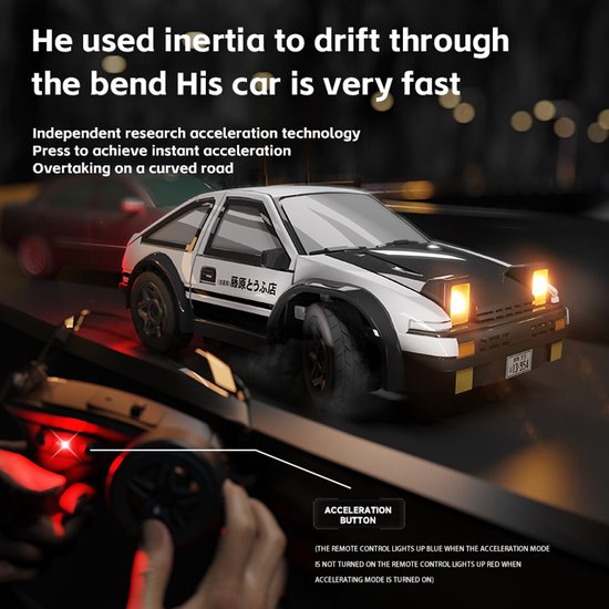 Fuegobird RC Auto - RC Voertuig - bureaublad drift auto - mini - hoge snelheid - wit