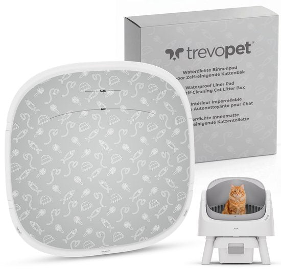 TrevoPet® Kattenbakmat - Waterdichte Kattenbak Mat voor Zelfreinigende Kattenbak - Krasbestendige Kattenmat - Binnenmat Oxford Stof - Beschermmat - 41x40cm