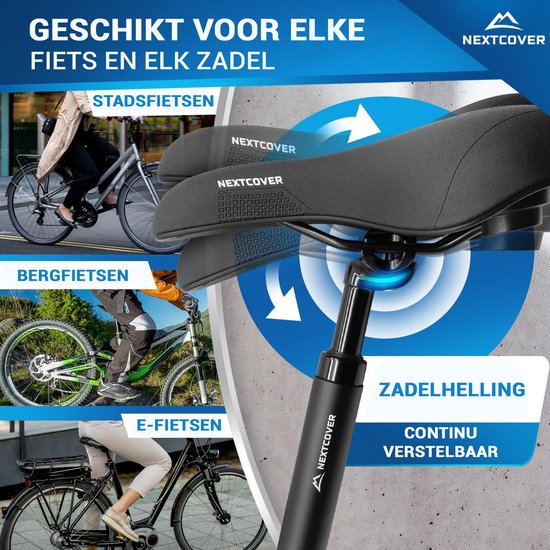 NEXTCOVER® Verende Zadelpen - Comfort-Spring technologie - Zwart - 30.9 mm