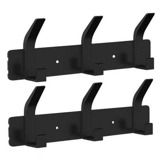 O'DADDY® Wandkapstok 12 Haken - Kapstok Hangend - Handdoekrek - Kapstok Muur - 2 rijen van 6 Haken - Inclusief Plakstrip - Industrieel Design - Zwart