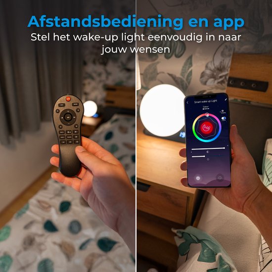 Nuvance Wake up light - Digitale Wekker - Nachtlamp - Slaapkamer - Slaaptrainer - met Geluiden - Speaker - Stemgestuurd