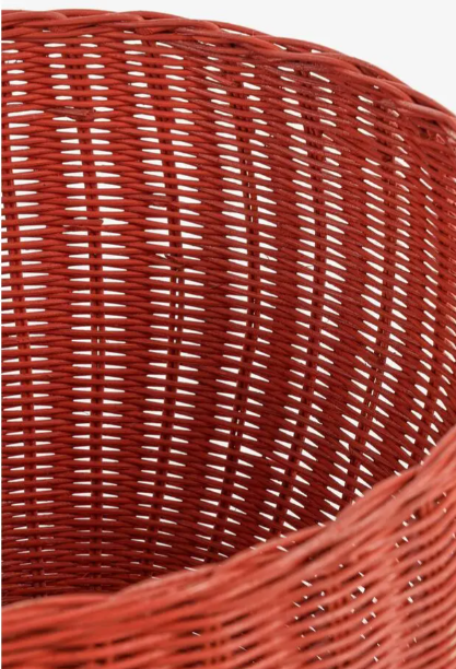 Mica Decorations Opbergmanden Appelvorm Set van 2 - Rood/Groen - Ø30 x H48 cm en Ø15 x H25 cm - Rotan