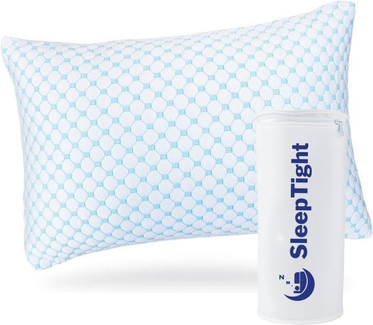 Sleeptight Hoofdkussen Nekklachten Verstelbaar - Traagschuim Slaapkussen - Ergonomisch Hoofdkussen Zijslaper - Orthopedisch Memory Foam Kussen- Verkoelend Design - 70x50x16cm