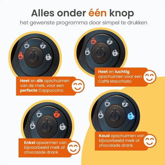 Goliving Melkopschuimer Elektrisch 4-in-1 Voor Opschuimen en Verwarmen Non-stick coating 240 ml Wit