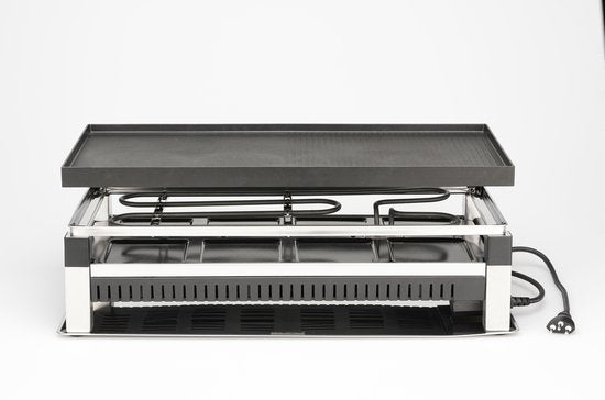 Solis Raclettegrill & Pizzagrill - Gourmetstel voor 8 Personen - Raclette Gourmet Set - Tafelgrill met 4 Verschillende Functies
