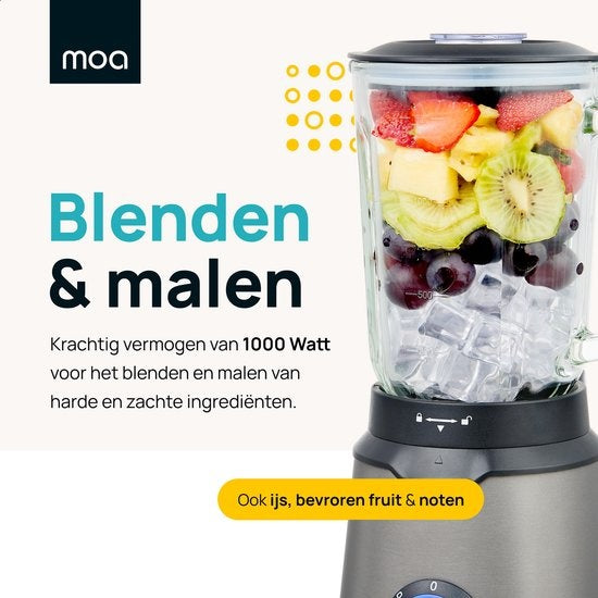 MOA Special Edition Titanium Blender - Krachtige Blender - 1,5 liter - 1000 Watt - TB61T