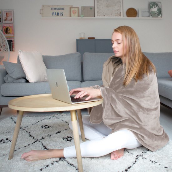 Auronic Elektrische Warmtedeken - 1 Persoons - 3 Warmtestanden - met Timer - 160 x 120cm - Taupe