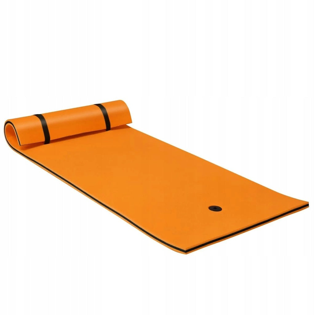 Water Hangmat Drijvende Mat Drijvende Vlot Waterbed 220 x 90 x 4 cm Oranje + Zwart