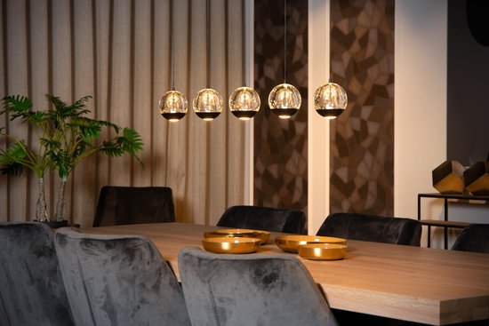Lucide SENTUBAL - Hanglamp - LED Dimbaar - 5x5,3W 2700K - Zwart